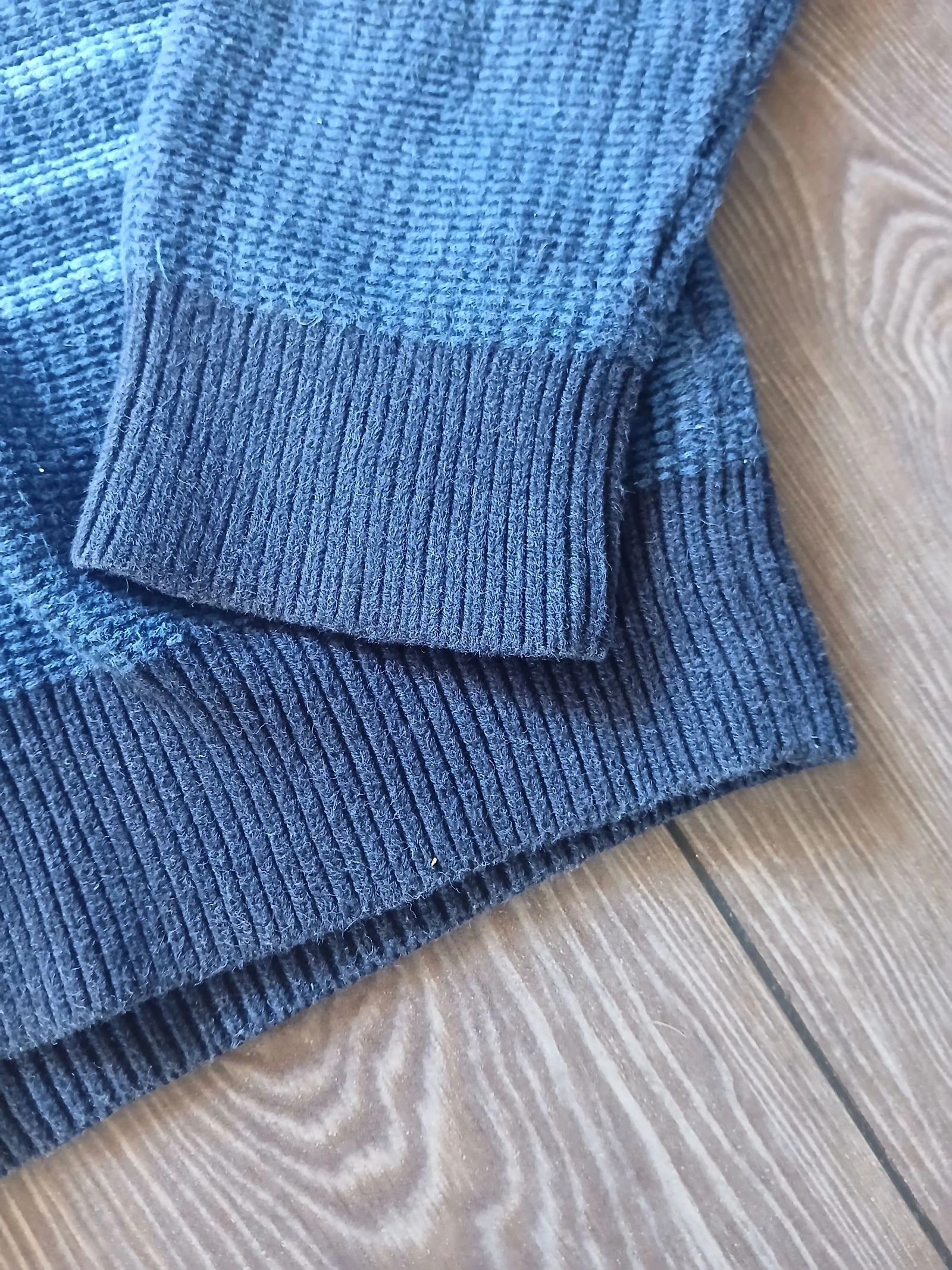 Tommy Hilfiger blauwe gestreepte shawl kraag cardigan trui maat L vintage gebreid – photo 7